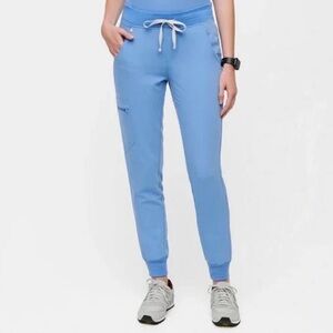 FIGS Zamora Jogger Scrub Pants Womens M Tall Ceil Blue W18SW2005T Medical Scrubs